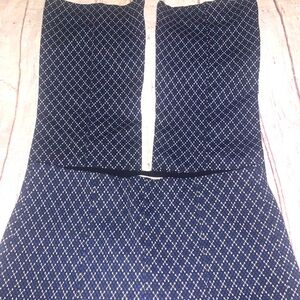 Anthropologie Maeve Margot kick flare crop blue argyle XSP